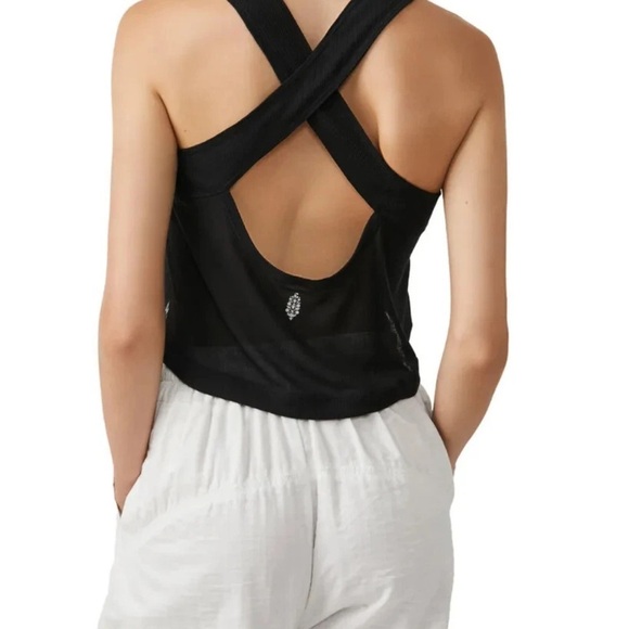 FP Movement by Free People Black Cropped Tank Top Small NWT - Picture 2 of 9
